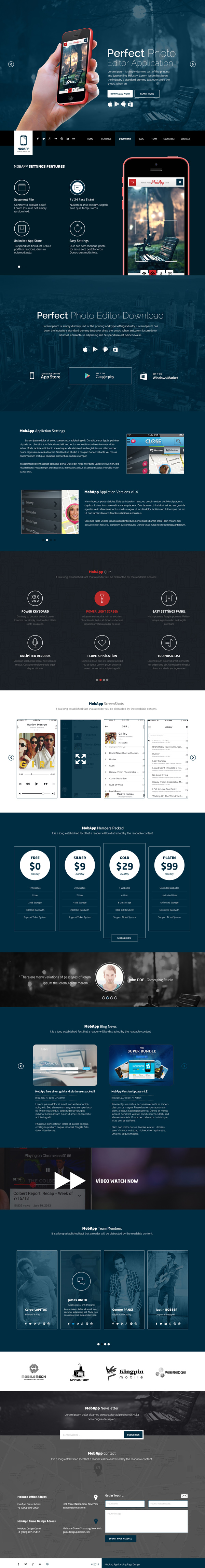 MobApp - One Page App HTML5 Landing Page