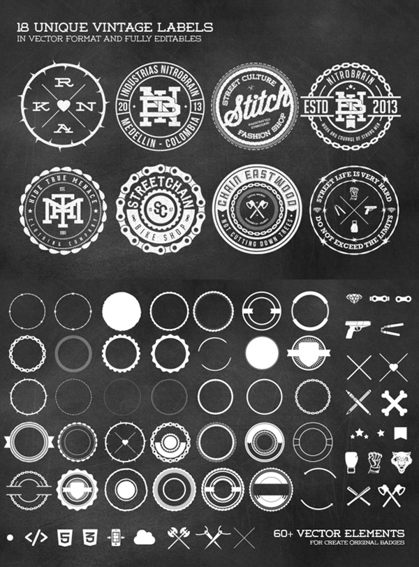 Vintage Circular Badges & Seals