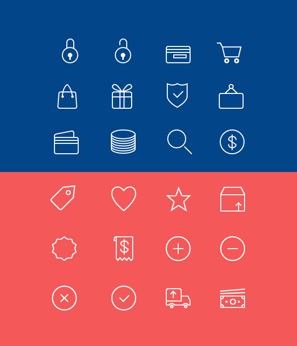 Ecommerce Line Icons (PSD, AI) (24 Icons)