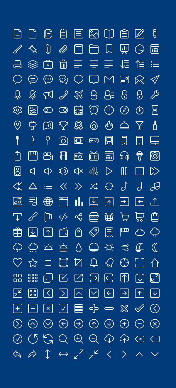 Free PSD Outline Icons (220 Icons)