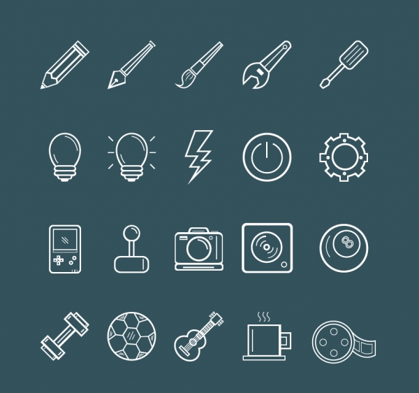 Fully Editable Line Art Icons (60 Icons)