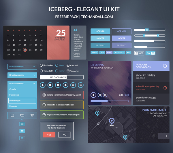 Iceberg Elegant PSD UI Kit