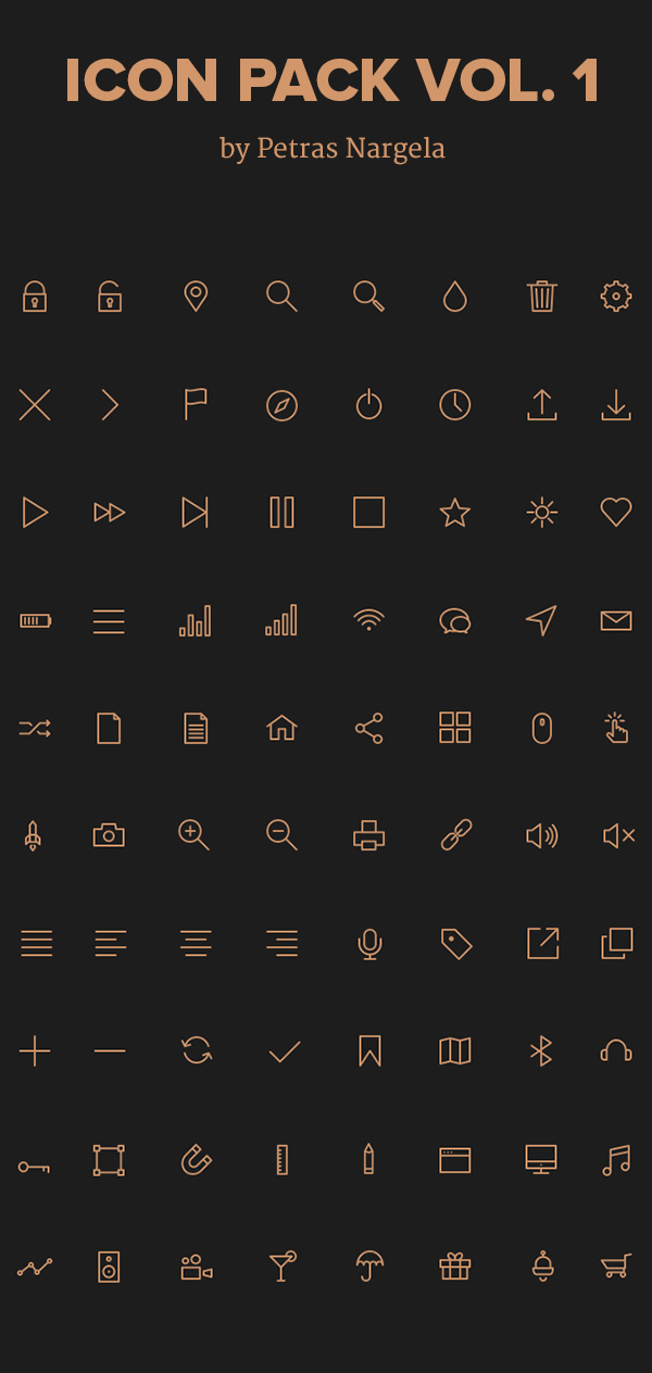 Stroke Icons in PSD, AI, SVG & Webfont (80 Icons)