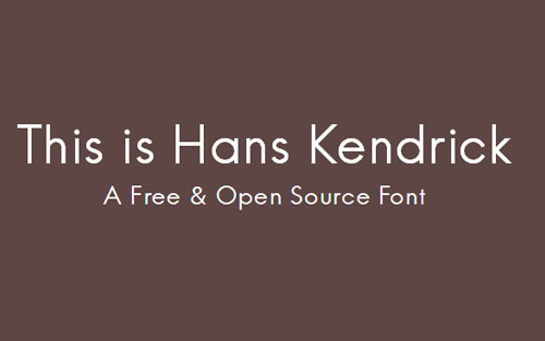 Hans Kendrick free font for designers