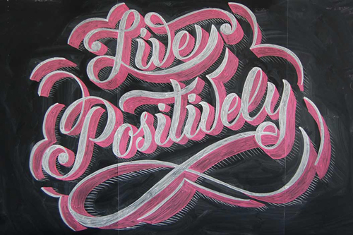 Live Positively typography by Scott Biersack
