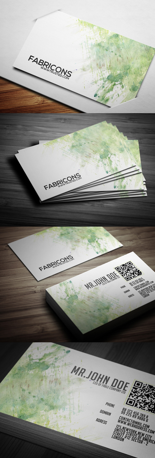 Watercolor Corporate Business Card