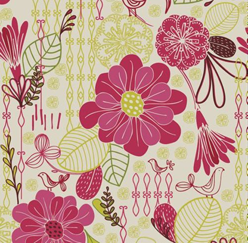 Retro Floral Pattern Seamless Background Vector