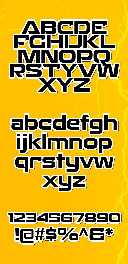 Recharge fonts glyphs