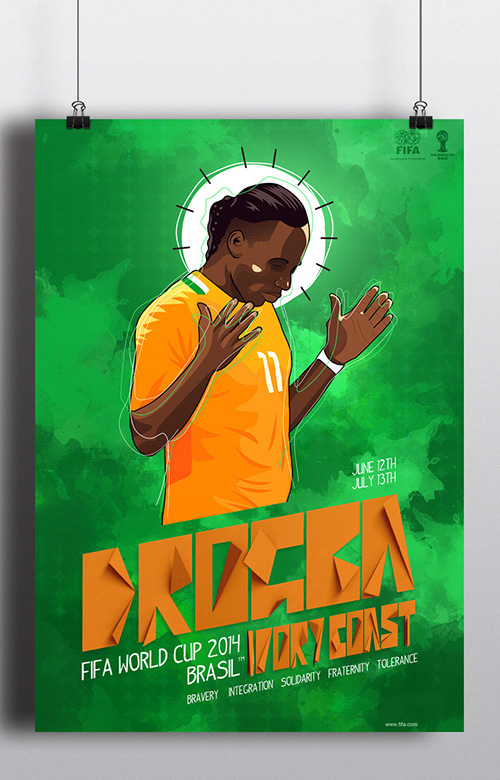 Fifa World Cup 2014 Drogba Poster