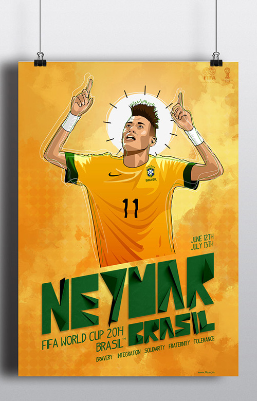 Fifa World Cup 2014 Neymar Poster