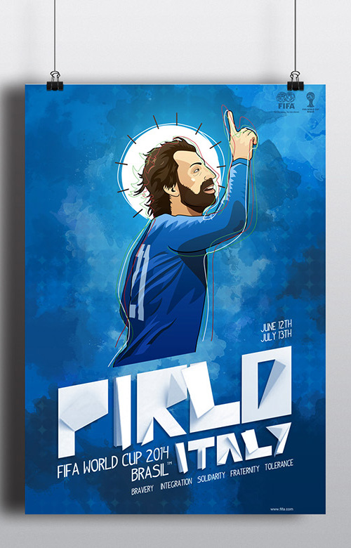Fifa World Cup 2014 Pirlo Poster