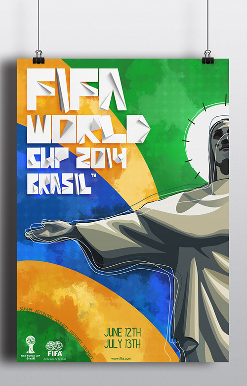 62733 2014 Brazil World Cup Wall Print POSTER AU