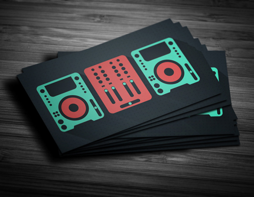 Flat DJ Business Card
