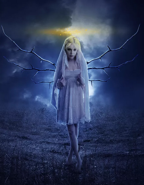 How to Create a Beautiful Moonlight Angel Photo Composite