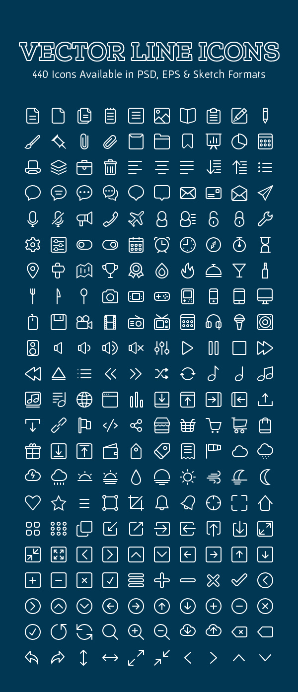 Free Vector Outline Icons Set Preview