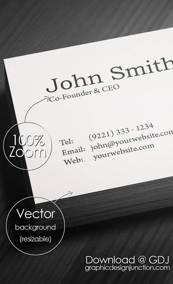 Minimal Business Card Actual Size View