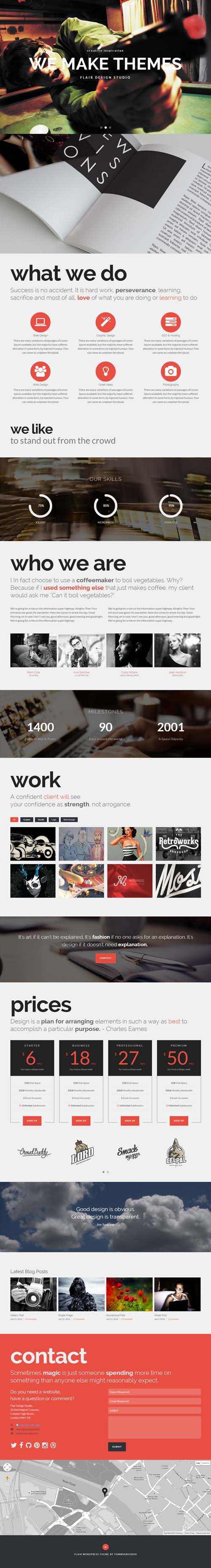 Flair – One Page Responsive WordPress Theme