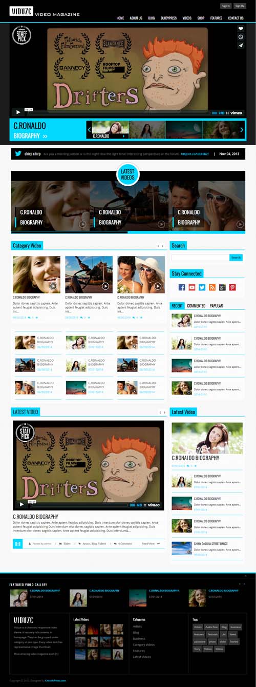 Viduze - Responsive Video Magazine WordPress Theme