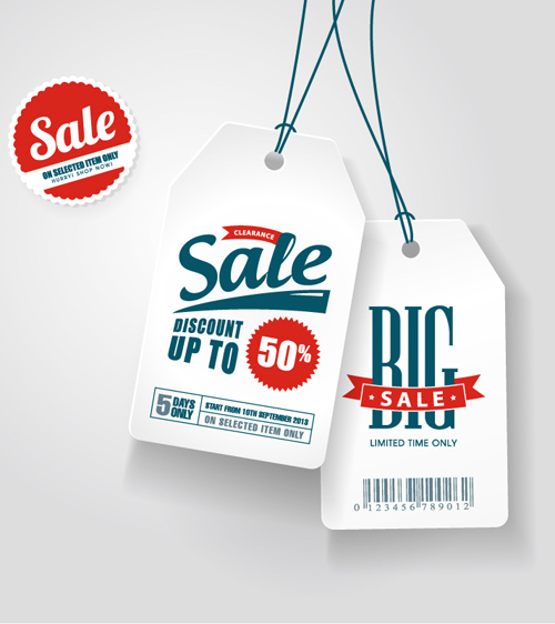 White Discount Tag Vector