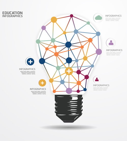 Infographic Lamp Education Vector