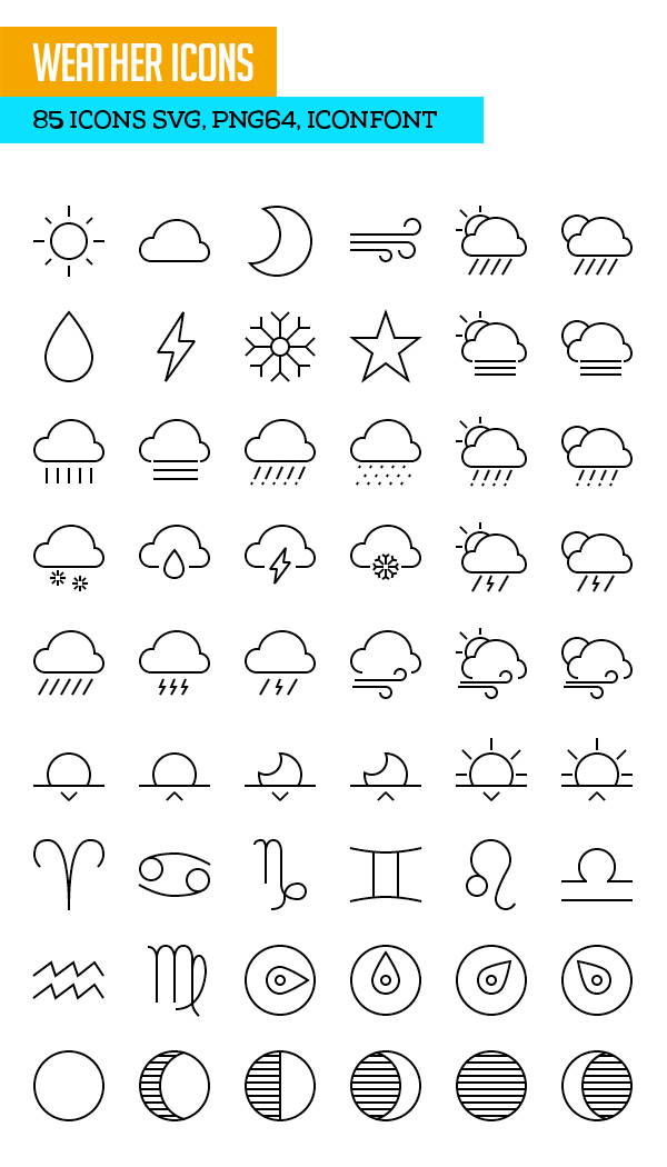 Weather Icons SVG PNG Icon Font