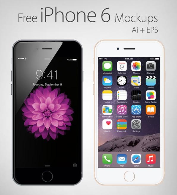 Free iPhone 6 and iPhone 6 Plus Mockup Templates (PSD, AI & Sketch) - Free Download - 3