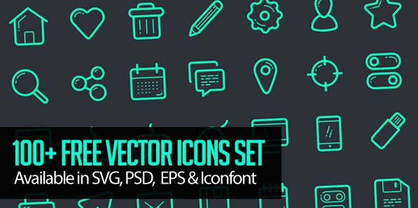 Vector Icon Set – 100+ Icons Free Download