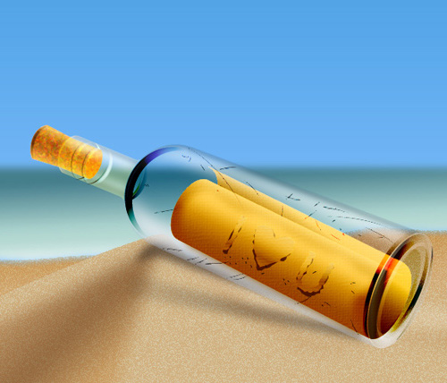 How to Create a Message in a Bottle in Illustrator Tutorial