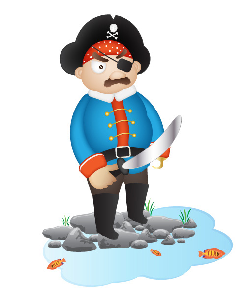 Draw a Vector Pirate Cartoon Character in Illustrator