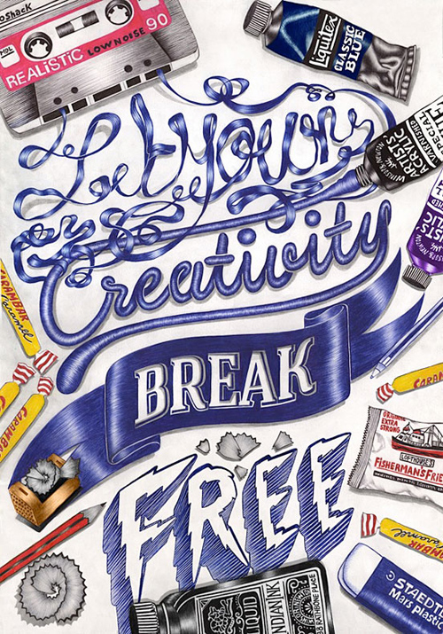 Typography designs Lettering Illustration Art Examples