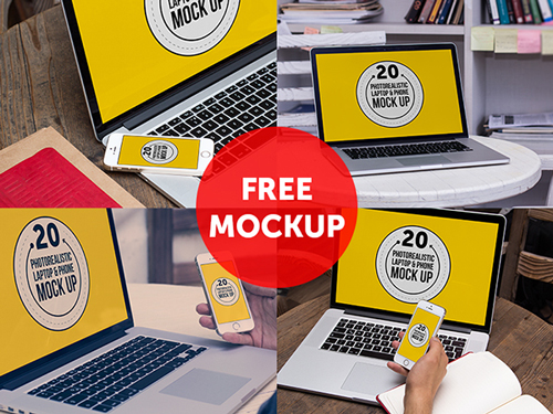 FREE Macbook And iPhone Mock Up