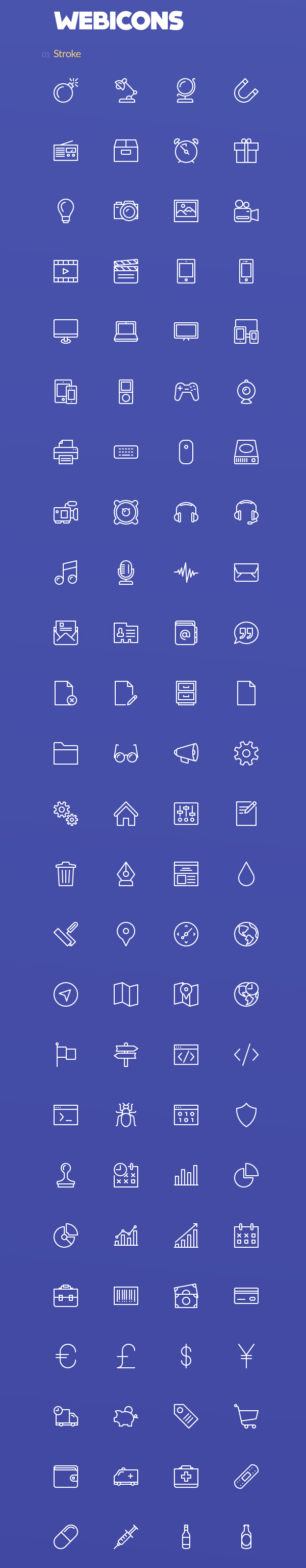 Webicons – Stroke & Fill Icons (100 Icons)