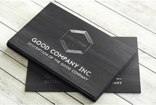 Black Wooden Business Card