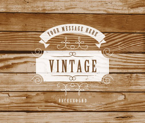 Vintage Label On Wooden Background Vector Graphic