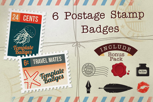 Postage Stamp Badges