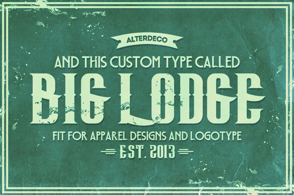 Big Lodge Custom Type, is a vintage and retro style font