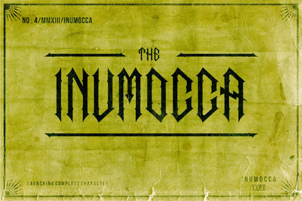 The inumocca inspired from gothic and electric lettering