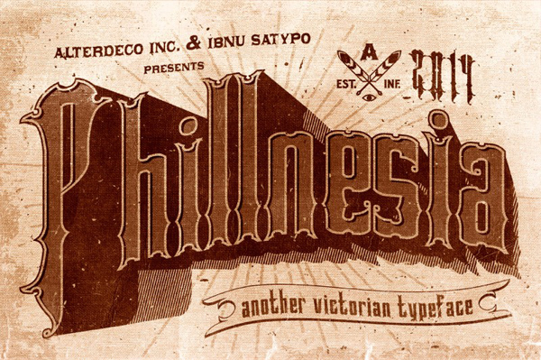 Phillnesia typeface is a victorian vintage style typeface