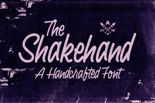 Shakehand typeface is a handdrawn