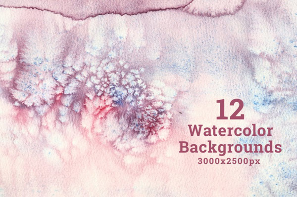 Set of 12 Watercolor Backgrounds