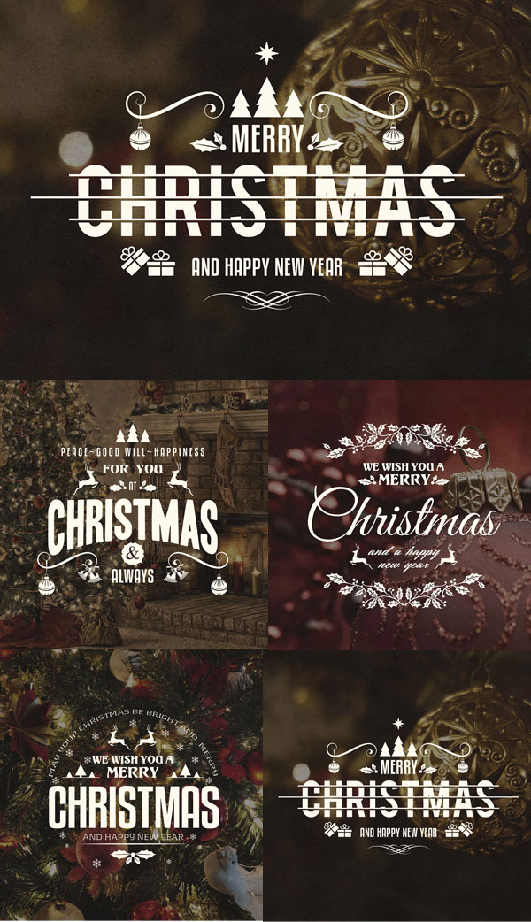 Free Christmas And New Year PSD Badges