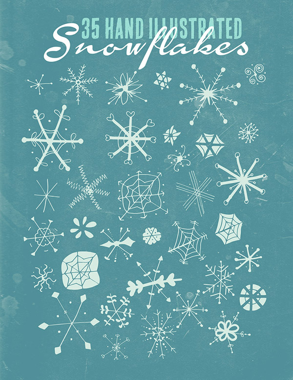 Hand Illustrated Snowflakes