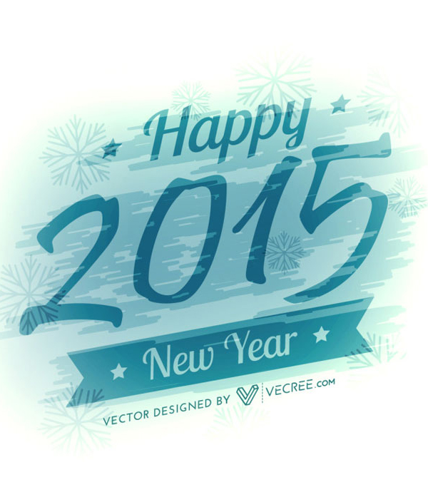 New Year 2015 Blue Background