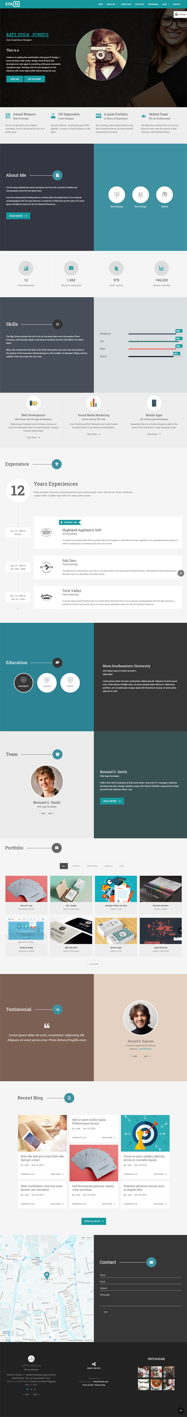 Stain - Creative One Page Portfolio Blog Template