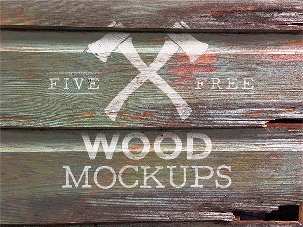 Weathered Wood Logo Mock Up Textures