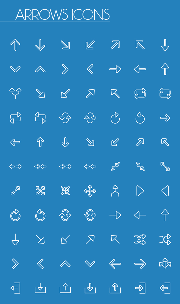Arrows Line and Solid Icons