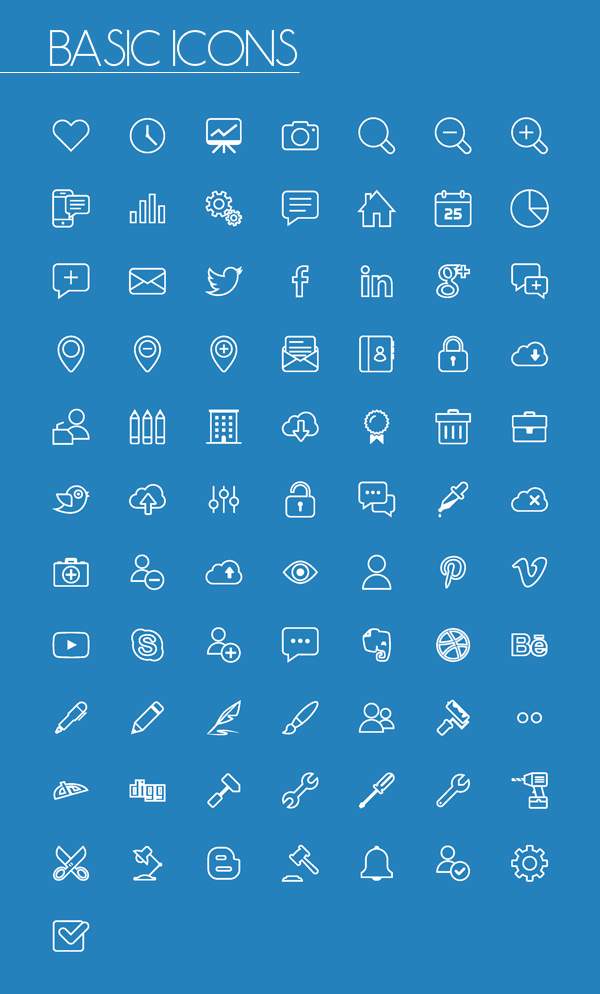 Basic Line and Solid Icons