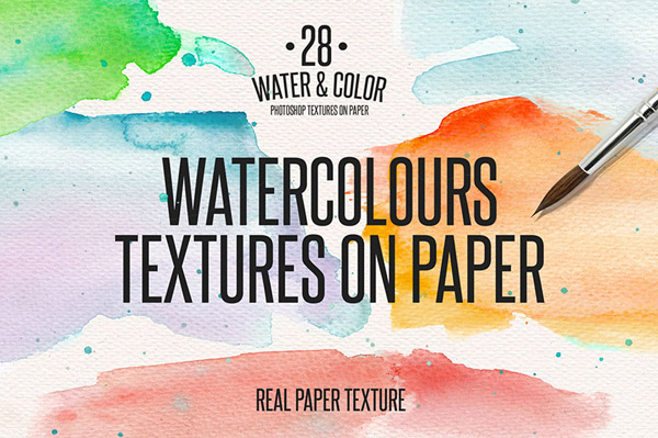 28 Water & Color Textures on Paper