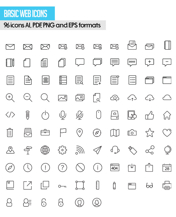 Free Vector Stroke Icons - 1