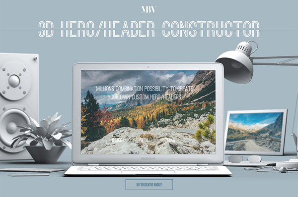 3D Hero/Header Constructor